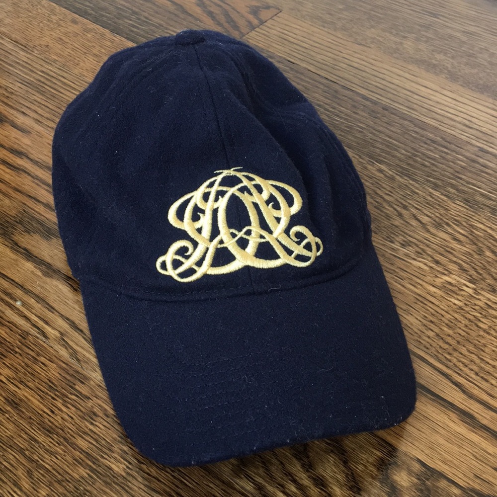 J. Crew Navy/Gold Wool Baseball Cap